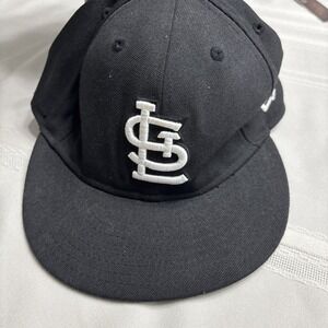 New Era St Louis Cardinals Black Men's 59Fifty Fitted Cap Size- 7 1/4